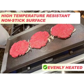 Universal Carbon Steel Griddle for Gas Grill, Griddle Pan for Stove Top, Versatile Stovetop Oven, Induction Cooktop, Flat Top Plate for Charbroil Etc. All Gas & Charcoal Grill 24" x 10"