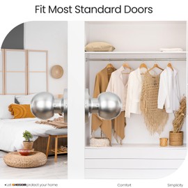 HOSOM 6 Pack Dummy Door Knob, Keyless Closet Door Knobs Satin Nickel Dummy Door Handle, Exterior/Interior Door Knob, Individual Non-Turning Single Side