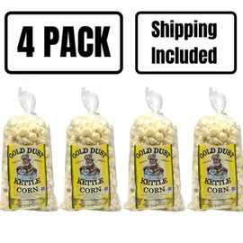 Gold Dust Kettle Corn | Kettle Corn | Sweet and Salty | Non GMO | Fresh Popped Popcorn | Kettle Popcorn | Made in Nebraska | 2.5 oz Bag | 4 Pack