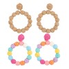 SAFIGLE Hoops Earrings for Women Rattan Earrings Geometric Shape Women's Earrings for Summer Outfits