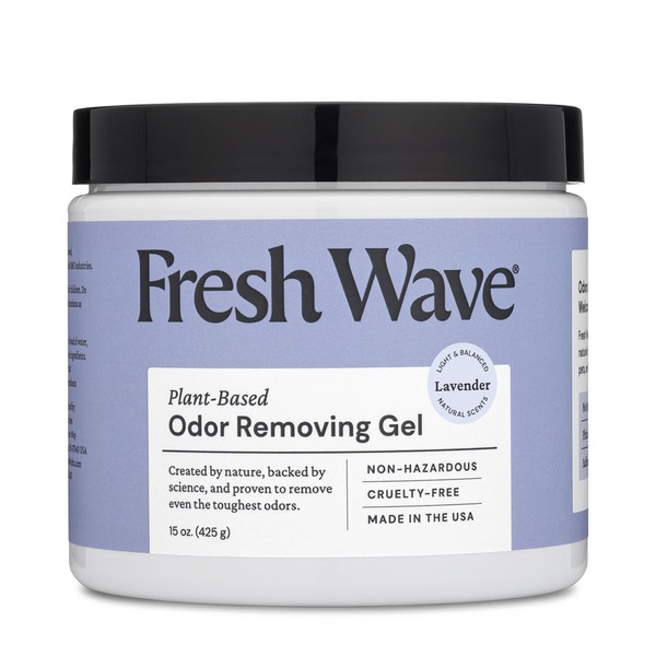 Fresh Wave Lavender Odor Removing Gel, 15 oz. | Odor Absorbers for Home | Safer Odor Relief | Natural Plant-Based Odor Eliminator | Every 15 oz. lasts 30-60 Days | For Cooking, Trash & Pets