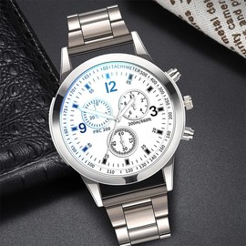 1/2PCS Men Business Watches Fashion Men's Steel Band Quartz Watch with Bracelet（Box not In