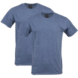 Gildan Adult Softstyle Cotton T-Shirt, Style G64000, Multipack, Heather Navy (2-Pack), X-Large