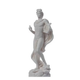 BeautifulGreekStatues Apollo God Of Music Poetry Art Alabaster Statue Sculpture 6.69"