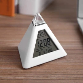 LED Color Changing Alarm Clock, Digital LCD Table Alarm Clock Thermometer Night Light Desktop Table Clocks for Home, 3.9 * 3.9 * 3.6 inch