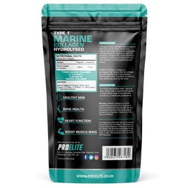 Marine Collagen 2864mg 60 Capsules | High Strength Hydrolysed Type 1 Collagen Supplement for Skin, Hair & Joint Support for Men & Women | Premium Quality by PROELITE