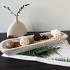 BEDAZE Wooden Dough Bowls Decorative，Rustic Bread Long Bowls Decor Wood