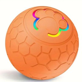 Automatic Rolling Ball Toy, 1 Box USB Rechargeable Electric Intelligent Interactive Pet Sports Toy, Indoor & Outdoor Pet Toys for Dogs & Cats - Color: orange