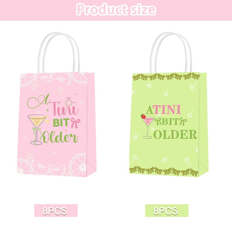 16pcs Martini Bow Party Favor Bags, A Tini Bit Older