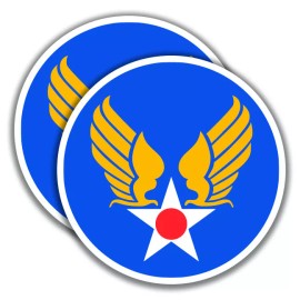 The Decal And Sticker Mafia HAP ARNOLD WINGS EMBLEM DECALs U.S. Army 2 Stickers Bogo Car Bumper Window   - 3"W x 3"H