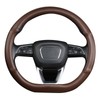 Cxtiy D Shaped Steering Wheel Cover, Genuine Leather Flat Bottom