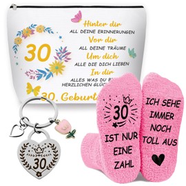 WAMIOKAGRO 18th Birthday Girl Gifts for 18th Birthday Girl, Socks Cosmetic Bag and Keychain, Gifts for Girls, Birthday Gift for Sister, Girlfriend, colour, 30 Years