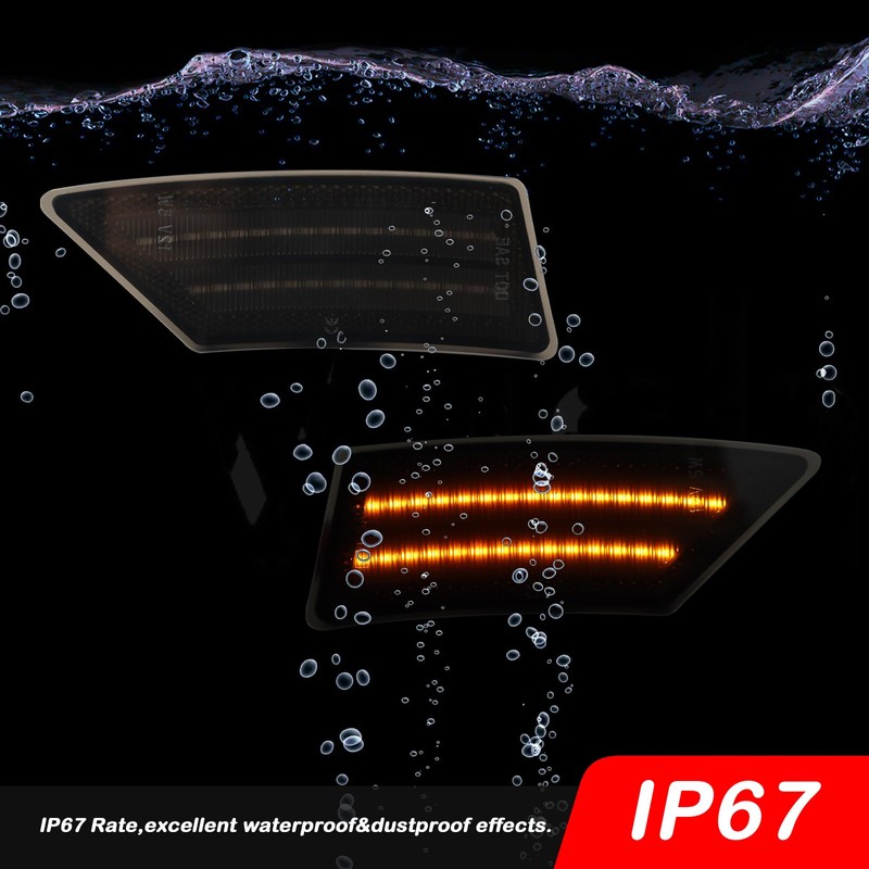 KEEGTBOX Smoked Lens Amber Front Fender Side Marker Lights Compatible