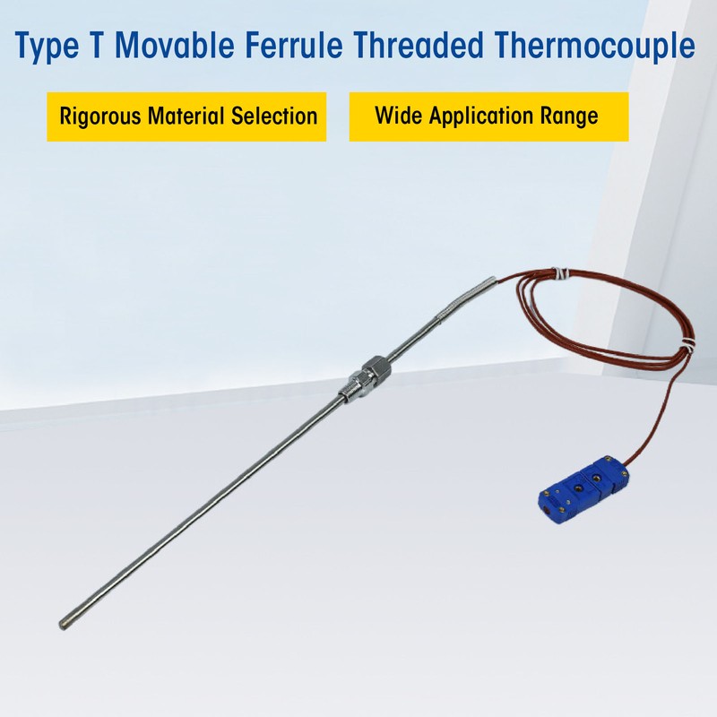 NTC Temperature Sensor ‑200℃‑350℃ T Type Thread 1/8in Diameter 5x330mm