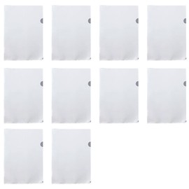 Leliafleury A4 Cut Flush Folders 10PCS Transparent File Cover Plastic File Folders Open Top and Side Plastic Wallets for Office School, White