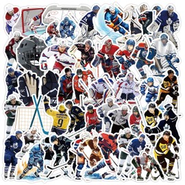 50 Pcs Ice Hockey Stickers for Kids Teens Adults Boys Girls Gift,Funny Sports Stickers Pack for Laptop,Skateboard,Luggage,Car,Bike,Cup,Computer,Water Bottle Decor,Vinyl Waterproof Stickers