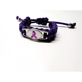 Unbranded Domestic Violence Awareness Adjustable Bracelet Purple Ribbon Support Survivor