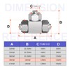 Bwintech 5 Pcs 10mm 3 Way Tee Push to Connect