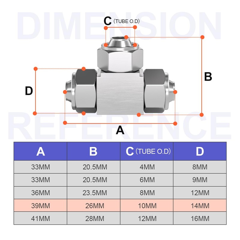 Bwintech 5 Pcs 10mm 3 Way Tee Push to Connect