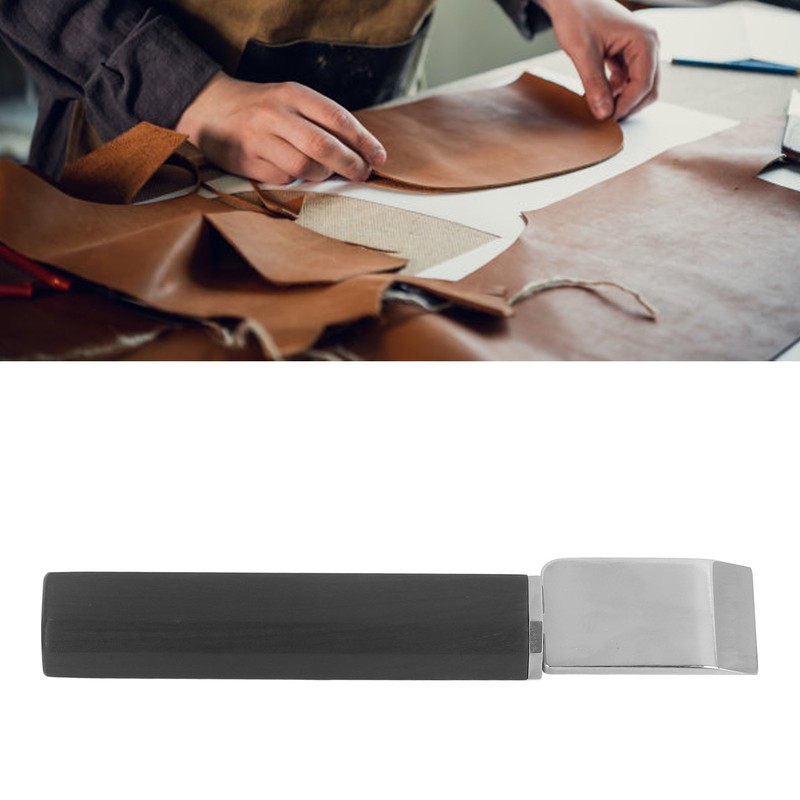 Leather Cutting Knife Stainless Steel Incisive Blade Wooden Handle Glossy