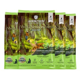 Addiction Viva Venison Cat Grain Free Dry Cat Food Complete Balanced Recipe for Healthy Digestion Crafted in New Zealand 4lb - 4 Packs