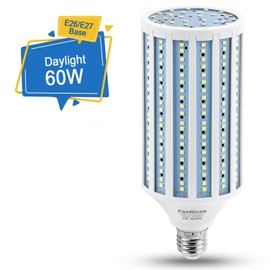 FanNicoo LED Corn Light Bulb 500W Equivalent 60W 6000Lumen 6500k E26/E27 Medium Base Led Light Bulb Cool Daylight White Corn Lamp for Indoor Outdoor Garage Warehouse Factory Workshop Backyard Barn