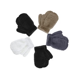 Boao 5 Pairs Kids Mittens Toddler Stretch Full Finger Knitted Gloves Winter Warm Gloves for Boys and Girls Supplies (Vivid Colors, 5-10 Years)