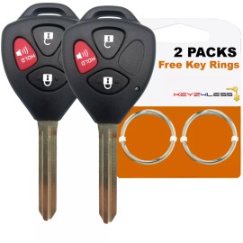 KEYZ4LESS Replacement 2 For Toyota 10-16 4Runner 10-12 RAV4 12-15 Yaris Remote Car Key Fob