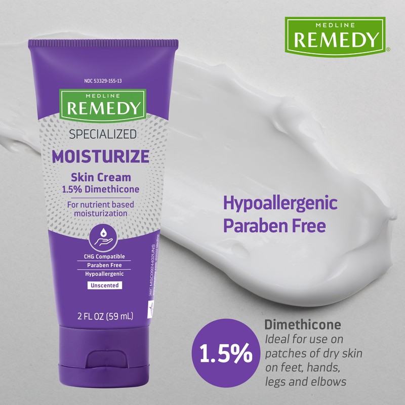 Medline Remedy Specialized Skin Cream, Unscented (2 fl oz), 1.5%