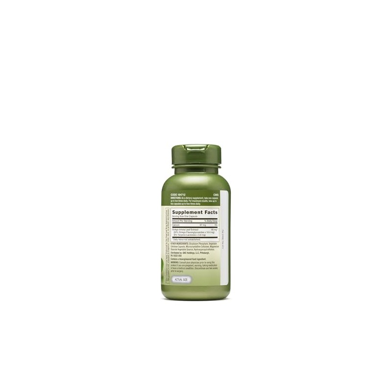 GNC Herbal Plus Ginkgo Biloba 60mg Supplement, Vegetarian, Supports Mental