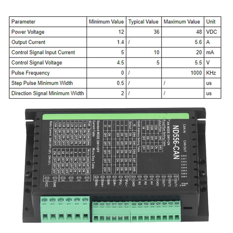 CAN Bus ND556 Motor Driver Digital Stepper Motor Controller Support