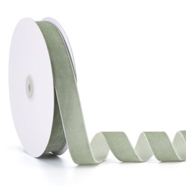 Jeuhoue Velvet Ribbon Dusty Green,1 Inch x 20Yd,Perfect for Christmas Gift Wrapping,Floral Bouquets,Home Decor,Party DIY Decorations(1" x 20Yd Dusty Green)