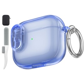 Valkit Compatible Airpods 3rd Generation Case Clear with Cleaner Kit & Lock, Soft TPU Airpods 3 Transparent Case 2021 with Keychain Shockproof Protective Cover Case for Airpods 3rd Gen Charging Case