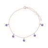 Tanzanite Bead Drop Anklet in 14k Rose Gold Fill