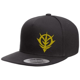Calibear Prints Zeon Emblem Logo Mobile Suit Gundam Anime Hat Flat Bill Cap (Gold Emblem), One Size-X-Large