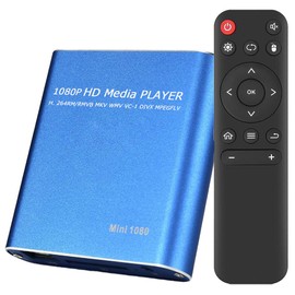 Video playback on large screen TVs without a PC (HDMI media player) [Blue] Palm size 1080P Full HD TV does not lose image quality