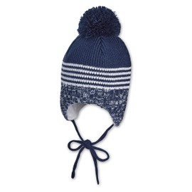 Sterntaler Baby Boys' Knitted Hat, Blue (Marine 300)
