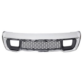 MOTOKU Front Bumper Lower Grill Grille and Chrome Cover Molding for Jeep Grand Cherokee 2014-2016