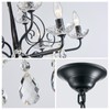 WUZUPS 9-Light Crystal Candle Chandelier Pendant Flushmount Ceiling Light Modern