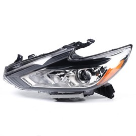 WUSILILU Front Headlight For 2016-2018 Nissan Altima Sedan Halogen Headlights w/Bulb, OEM: 260609HS0A 26060-9HS0A NI2503247, Chrome Housing Headlamp (Driver Side Headlights)
