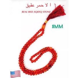 Real AQEEQ  Aqiq Islamic Salah Prayer Beads 99 Misbaha Tasbih Sibha Masbaha Agat