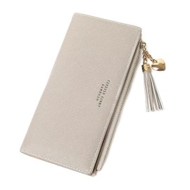 Elegant Slim Wallet for Women - Thin Clutch with Long Wallet Compartment - Black