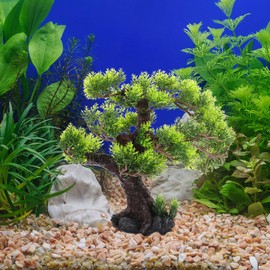BESPORTBLE Bonsai Tree for Aquarium, Resin Fish Tank Landscape Decoration, Simulated Green Tree for Freshwater and Saltwater, 11.41 X 10.23 X 2.75 Inches, Safe for Fish Aquarium