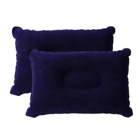EIHI 2 Pack Navy Blue Medium PVC Fabric Inflatable Camping Pillows for Travel, Hiking, Camping, Walking or Office