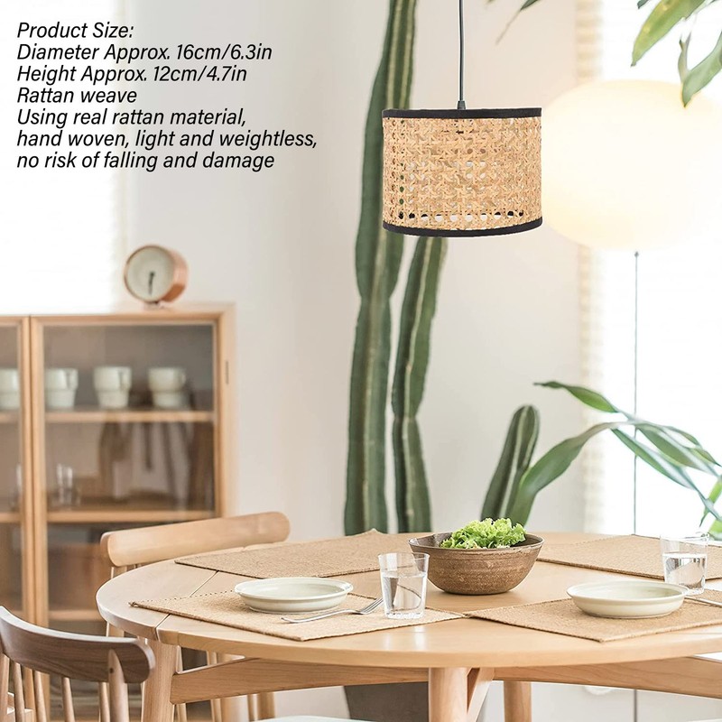 Rattan Lamp Shade Universal Rattan Woven Lampshade Lamp Cover for