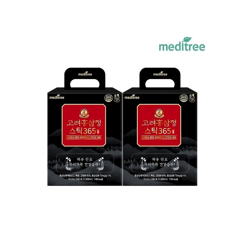 MediTree 메디트리 고려 홍삼정 365 스틱 2박스 200포 대용량 원액