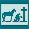 Cowboy Kneeling Stencil - Reusable for Painting Crafts and Decor