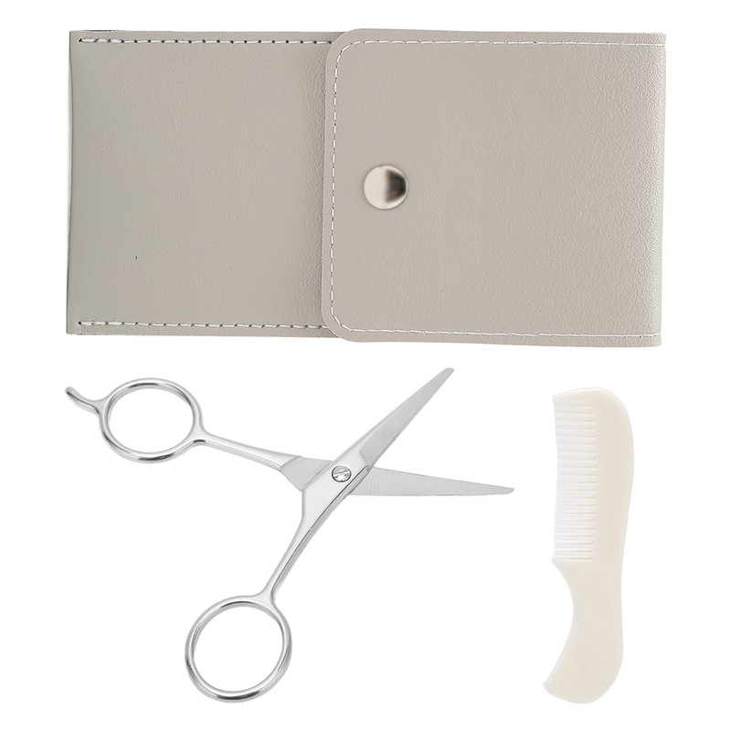 Bluezoo Beard Mustache Scissors Combs Professional Men Hair Grooming Kit