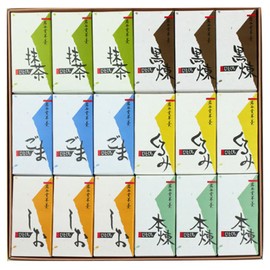 Kaishindo Iwatanido Yokan, Bite Size, Yokan, Yokan, 18 Pieces, 6 Types, 3 Each (Black Knead, Walnut, Honknead, Shio, Matcha, Sesame) Gift Paper Wrapped