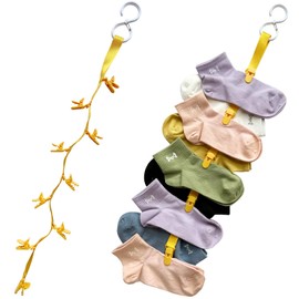 Josuyofo 2 PCS Sock Laundry Clip for Washing Drying & Storing Socks in Pairs, Sock Tie Clips & Organizer for Washing Machine & Dryer Prevent Loss and Tangles (Yellow)